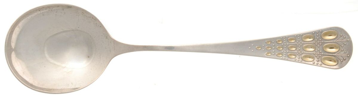 Romance (Sterling, Gold Acct) Solid Rice/Potato Spoon by Rosenthal-1