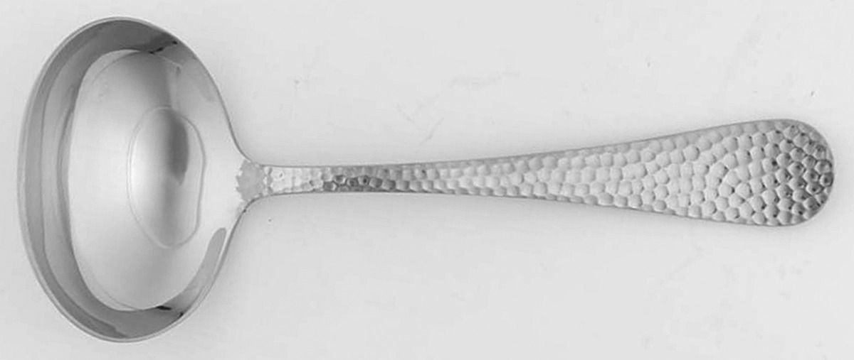 Olde English Hammered (Stainless) Solid Gravy Ladle by Reed & Barton-1