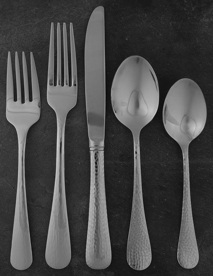 Olde English Hammered (Stainless) 5 Piece Place Setting by Reed & Barton-1