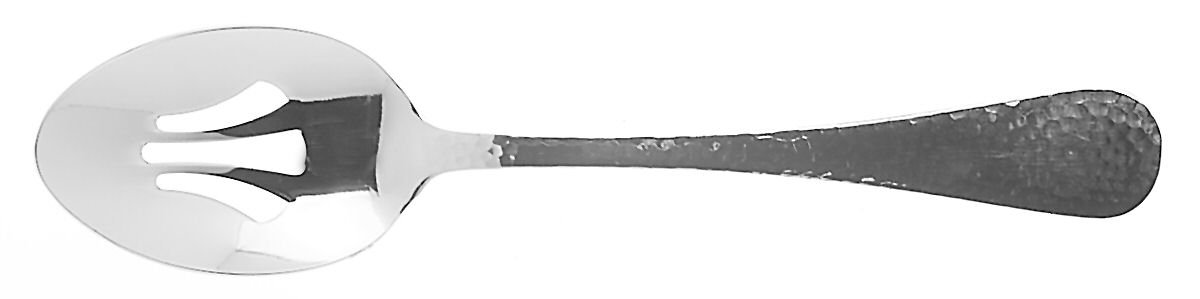 Olde English Hammered (Stainless) Pierced Tablespoon (Serving Spoon) by Reed & Barton-1