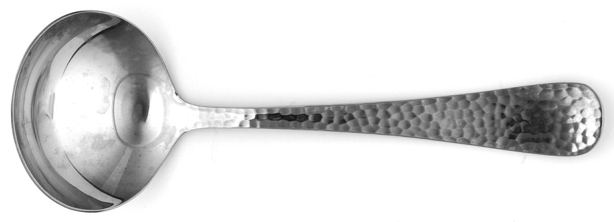 Olde English Hammered (Stainless) Solid Gravy Ladle by Reed & Barton-1