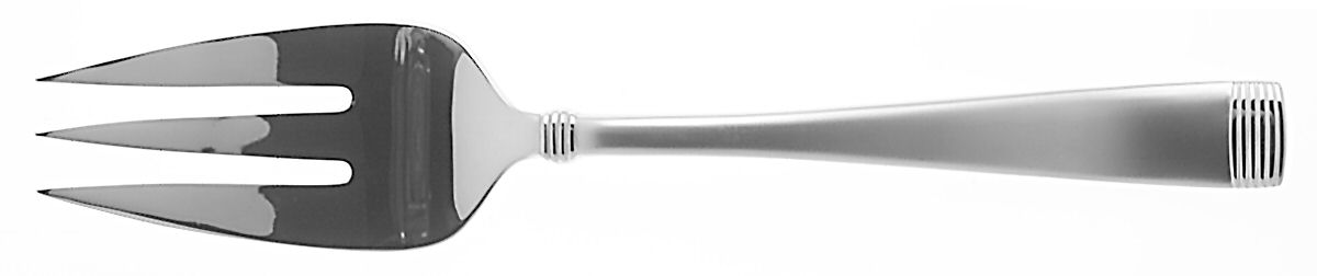 Woodbridge-Matte Medium Solid Cold Meat Serving Fork by Reed & Barton-1