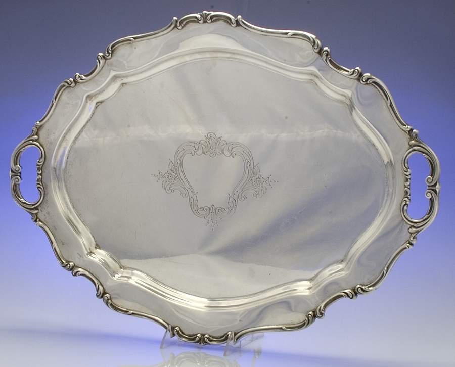 Hampton Court Shield (Strlg, Hlwr) Large Waiter Tray by Reed & Barton-1