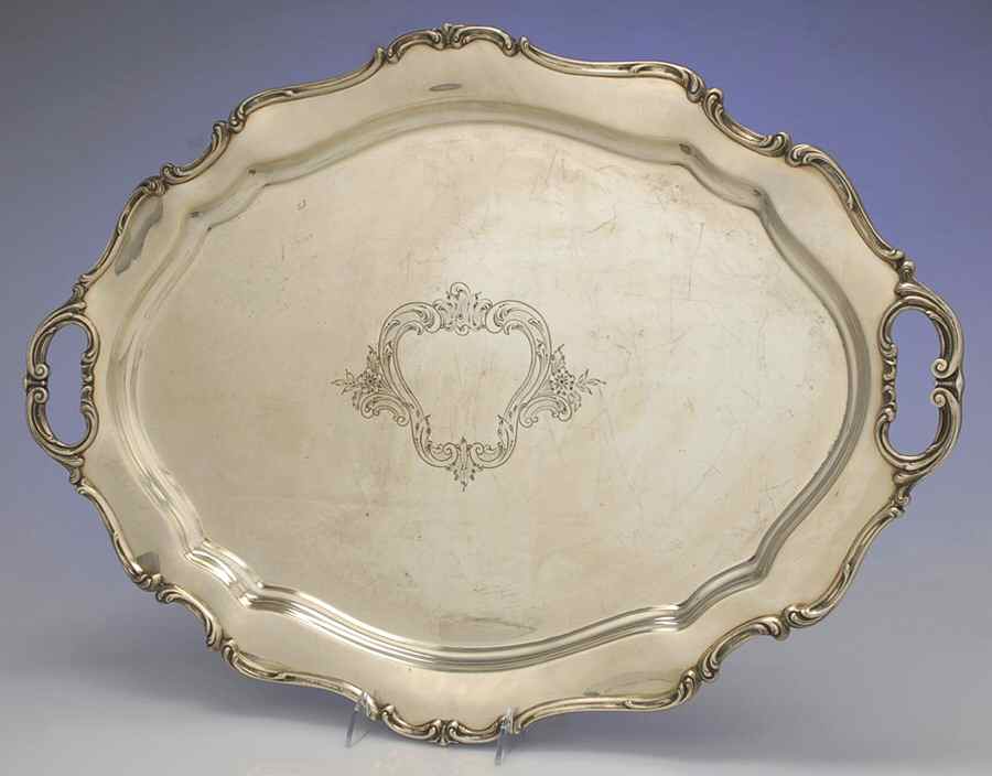 Hampton Court Shield (Strlg, Hlwr) Large Waiter Tray by Reed & Barton-1