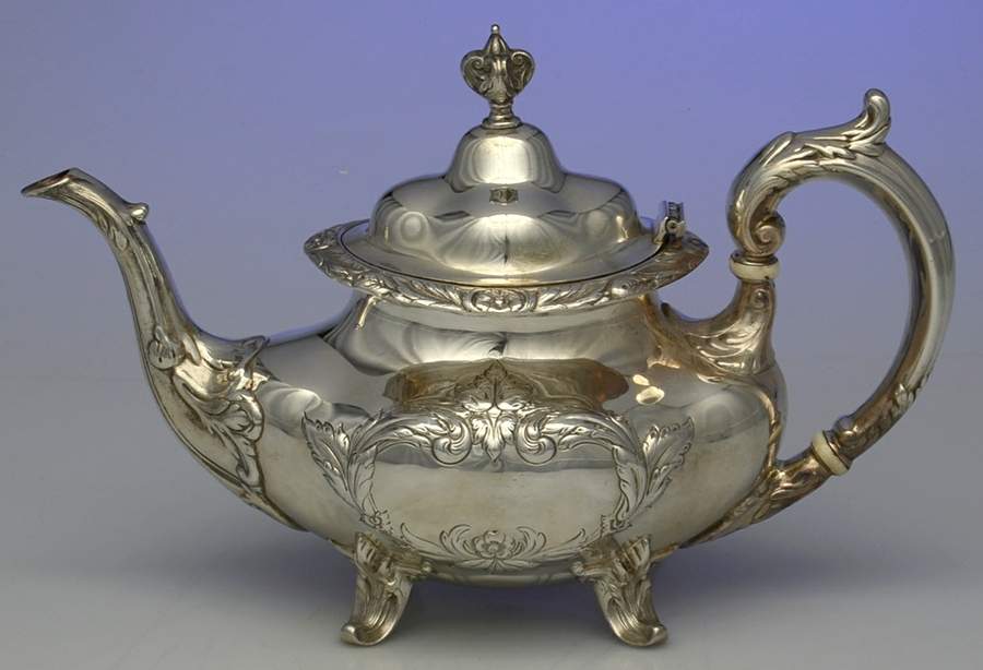 Burgundy (Sterling, Hollowware)  Teapot by Reed & Barton-1