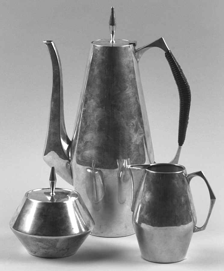 Diamond (Sterling, Hollowware) 3-Piece Coffee Set with Coffee Pot by Reed & Barton-1