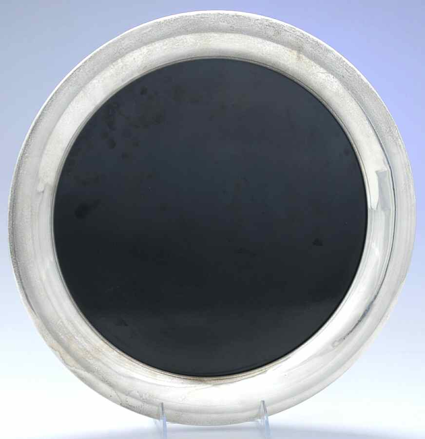 Diamond (Sterling, Hollowware) 14" Round Lucite Tray with Sterling Band by Reed & Barton-1