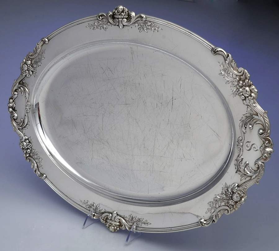 Francis I (Sterling, Hlwr, Eagle-R-Lion, Dated, Oval) 21" Oval Serving Platter by Reed & Barton-1