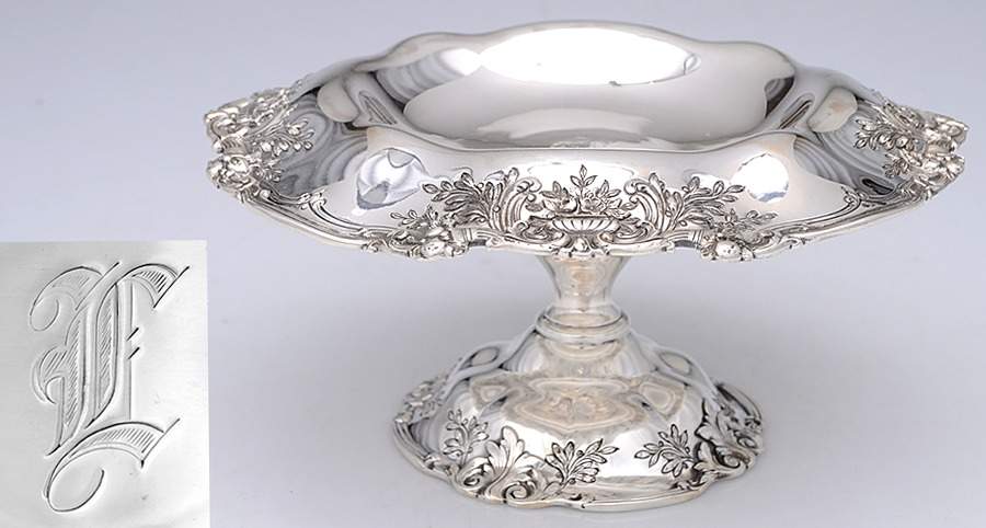 Francis I (Sterling, Hlwr, Eagle-R-Lion, Dated, Oval) Round Compote (Height X Width) by Reed & Barton-1