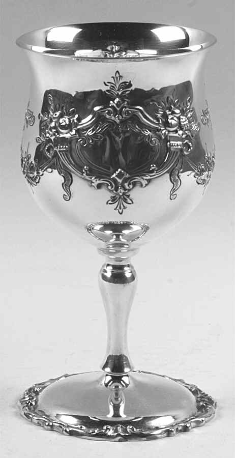 Francis I (Sterling, Hlwr, Eagle-R-Lion, Dated, Oval) Sterling Chased Water Goblet by Reed & Barton-1
