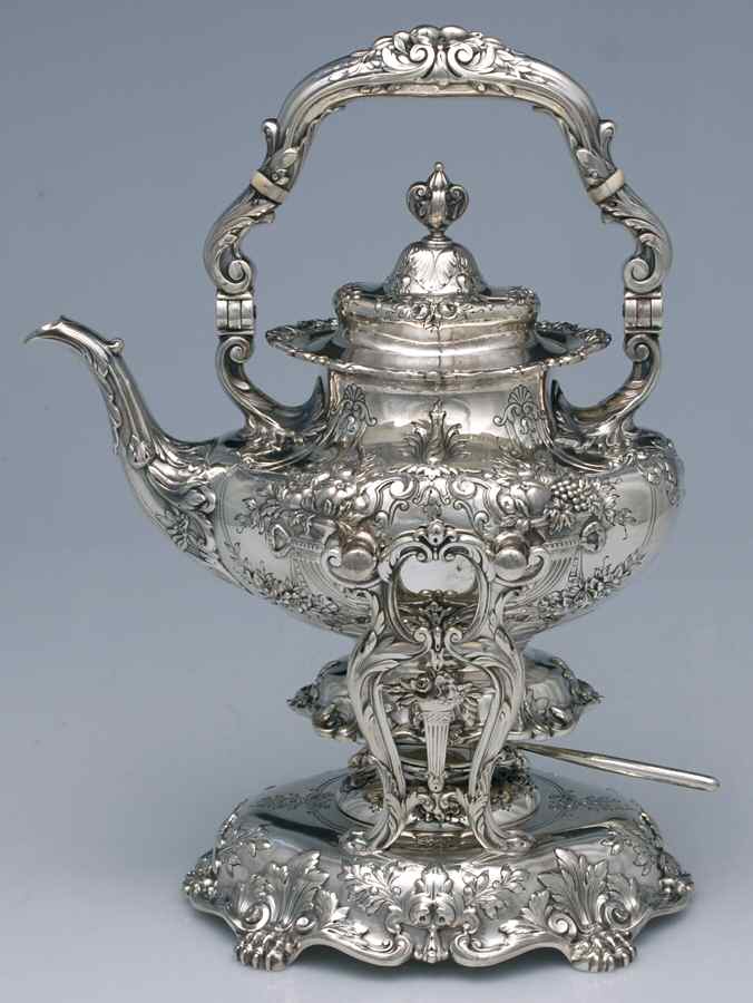 Francis I (Sterling, Hlwr, Eagle-R-Lion, Dated, Oval) Kettle, Stand & Burner by Reed & Barton-1