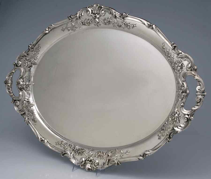 Francis I (Sterling, Hlwr, Eagle-R-Lion, Dated, Oval) Large Waiter Tray by Reed & Barton-1