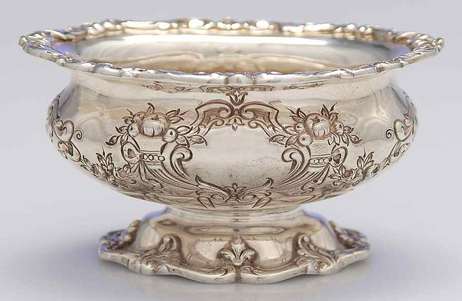 Francis I (Sterling, Hlwr, Eagle-R-Lion, Dated, Oval) Open Master Sterling Salt, No Liner by Reed & Barton-1