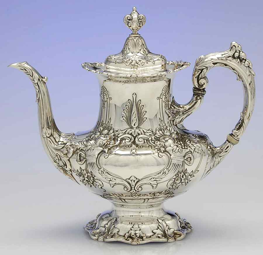 Francis I (Sterling, Hlwr, Eagle-R-Lion, Dated, Oval) Coffee Pot by Reed & Barton-1