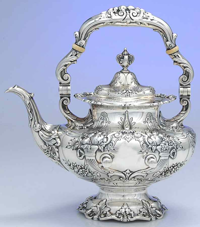Francis I (Sterling, Hlwr, Eagle-R-Lion, Dated, Oval) Sterling Kettle No Stand by Reed & Barton-1