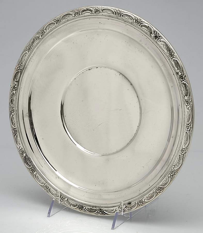 Georgian Rose (Sterling, Hollowware) 10" Sandwich Plate by Reed & Barton-1