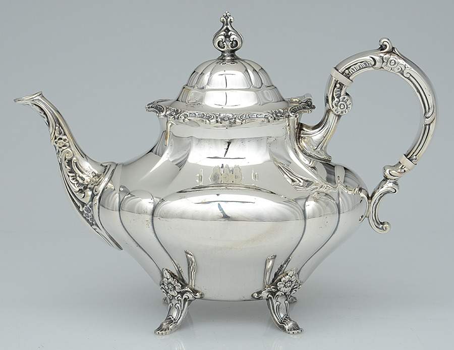 Georgian Rose (Sterling, Hollowware) Teapot by Reed & Barton-1