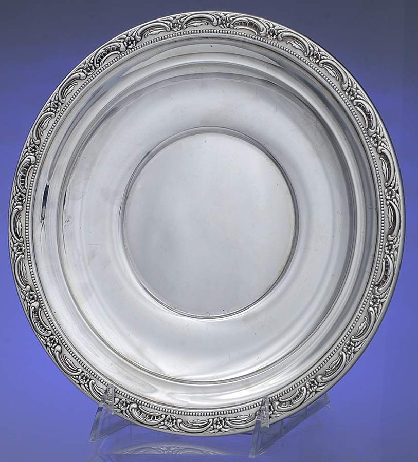 Georgian Rose (Sterling, Hollowware) 9" Sandwich Plate by Reed & Barton-1