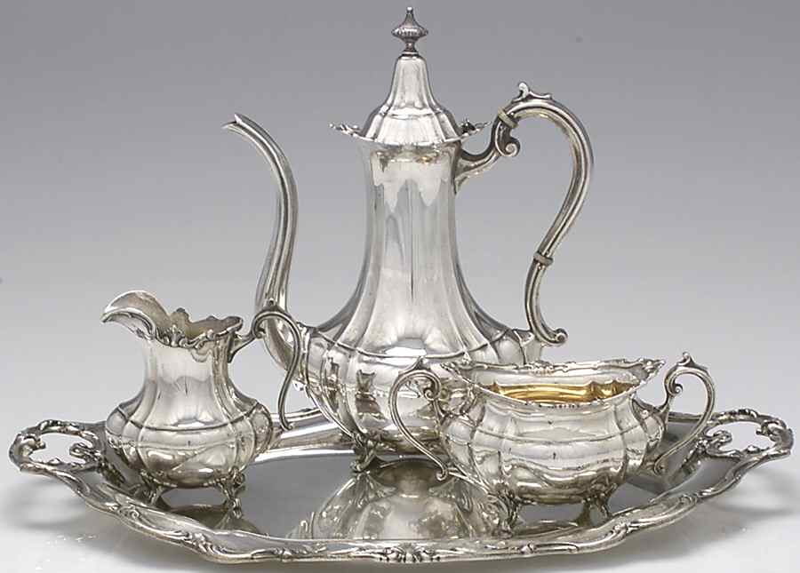 Hampton Court (Sterling, Hollowware) (4 Pc) Demi Set (SDEP,SCRM,SSUOM,STRDEM) by Reed & Barton-1