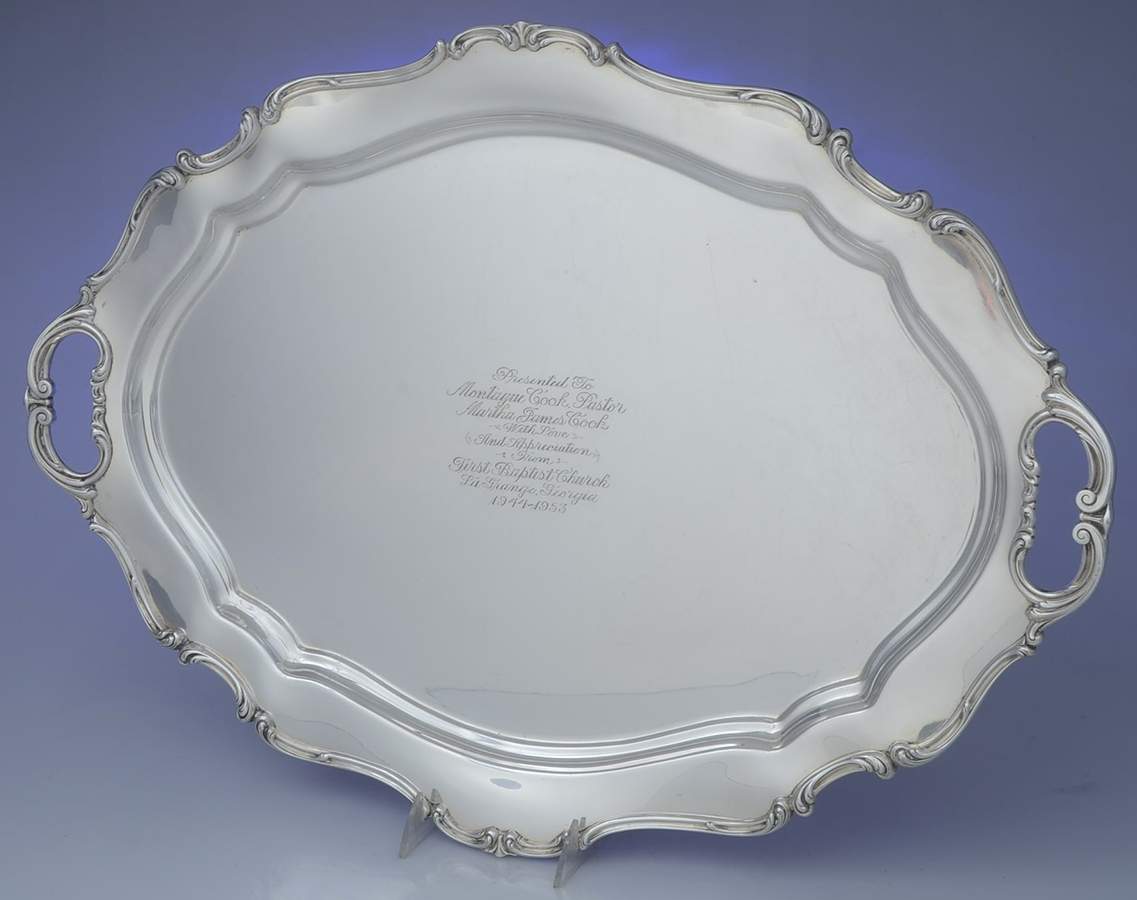 Hampton Court (Sterling, Hollowware) 24" Waiter Tray by Reed & Barton-1