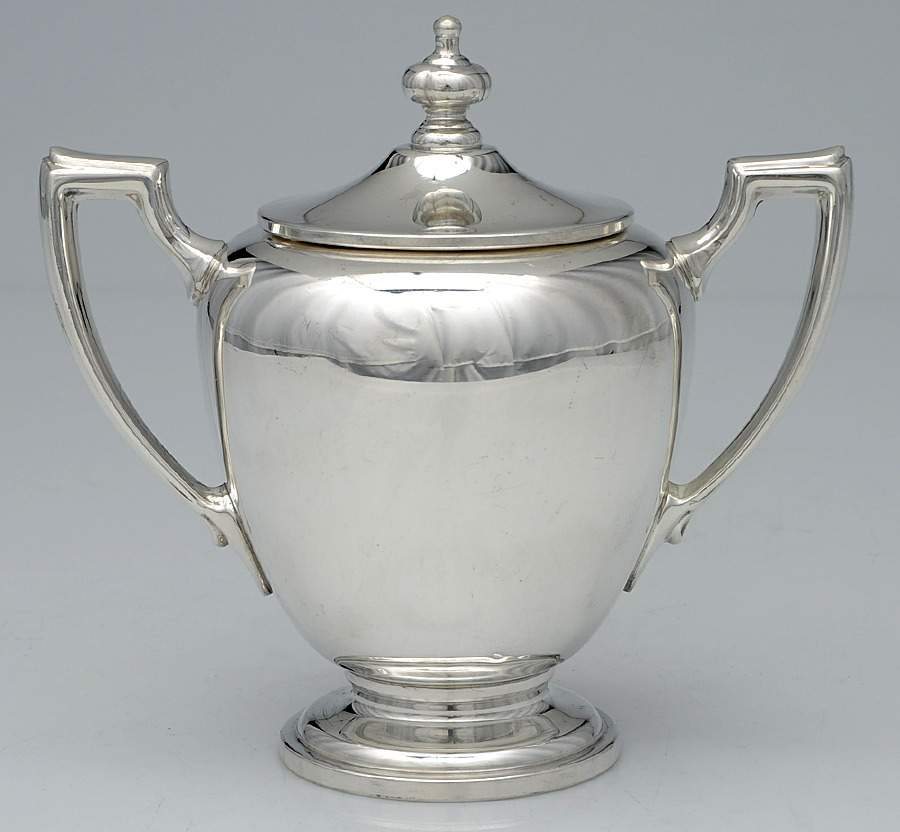 Pointed Antique (Sterling, Hollowware) Sugar Bowl & Lid by Reed & Barton-1