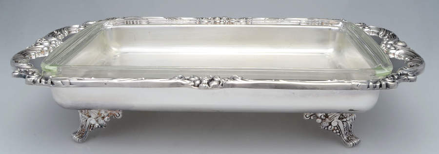 King Francis (Silverplate, Hollowware) Buffet Server & Glass Liner by Reed & Barton-1