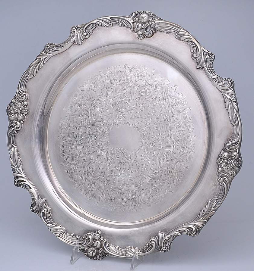King Francis (Silverplate, Hollowware) 15" Round Tray by Reed & Barton-1