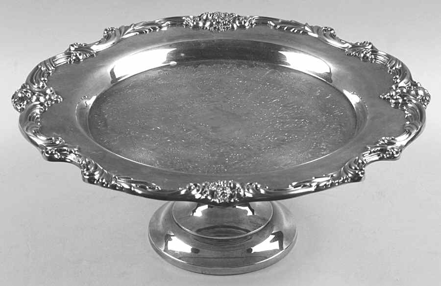 King Francis (Silverplate, Hollowware) 12" Footed Cake Plate by Reed & Barton-1