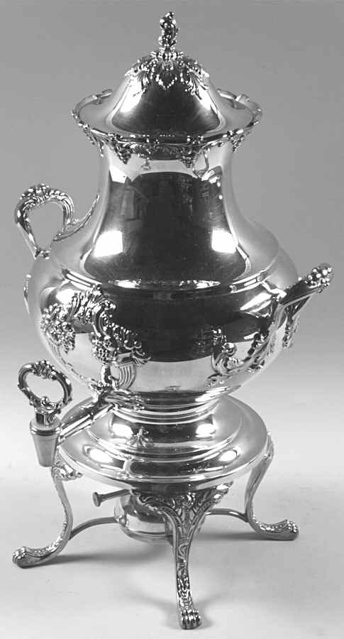 King Francis (Silverplate, Hollowware) Coffee Urn with Stand and Lid and Burner by Reed & Barton-1