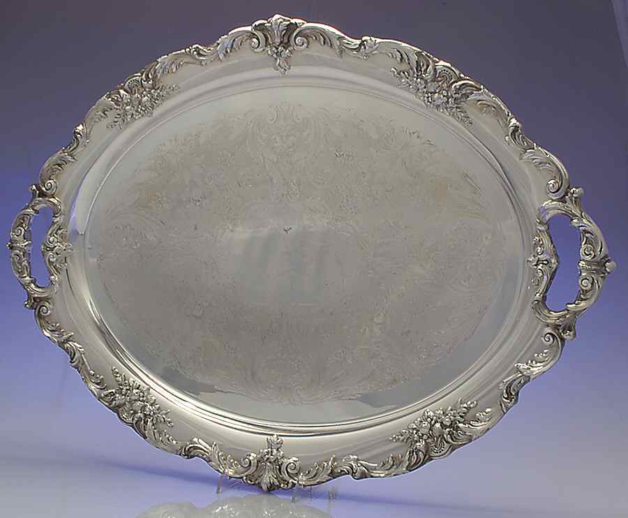 King Francis (Silverplate, Hollowware) Large Silverplate Waiter Tray by Reed & Barton-1