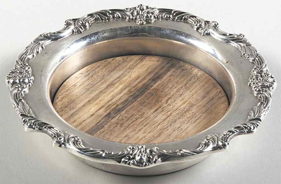 King Francis (Silverplate, Hollowware) Wine Coaster with Cork Insert by Reed & Barton-1