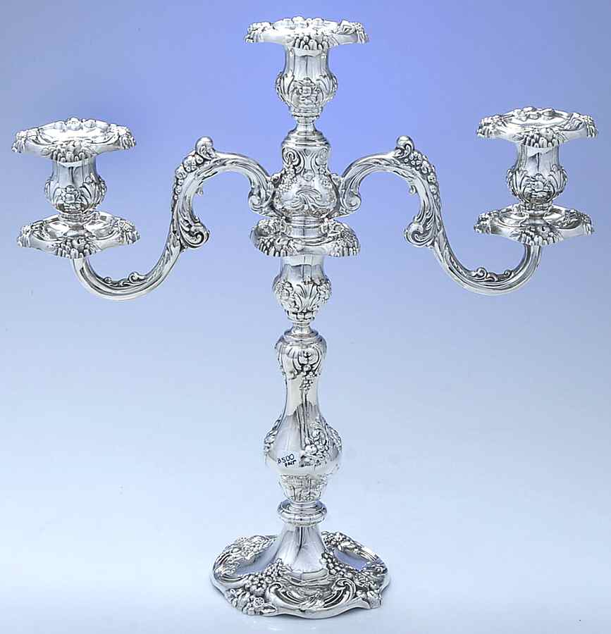 King Francis (Silverplate, Hollowware) Large 3 Light Candelabra by Reed & Barton-1