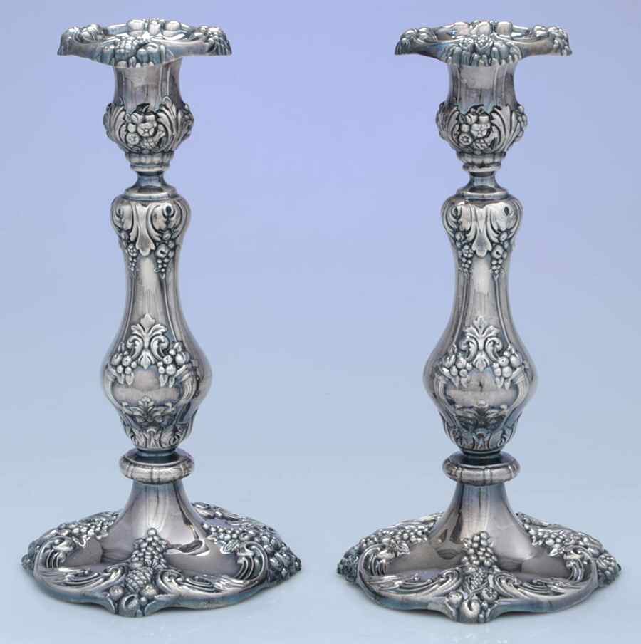 King Francis (Silverplate, Hollowware) Pair of 10" Candlesticks by Reed & Barton-1