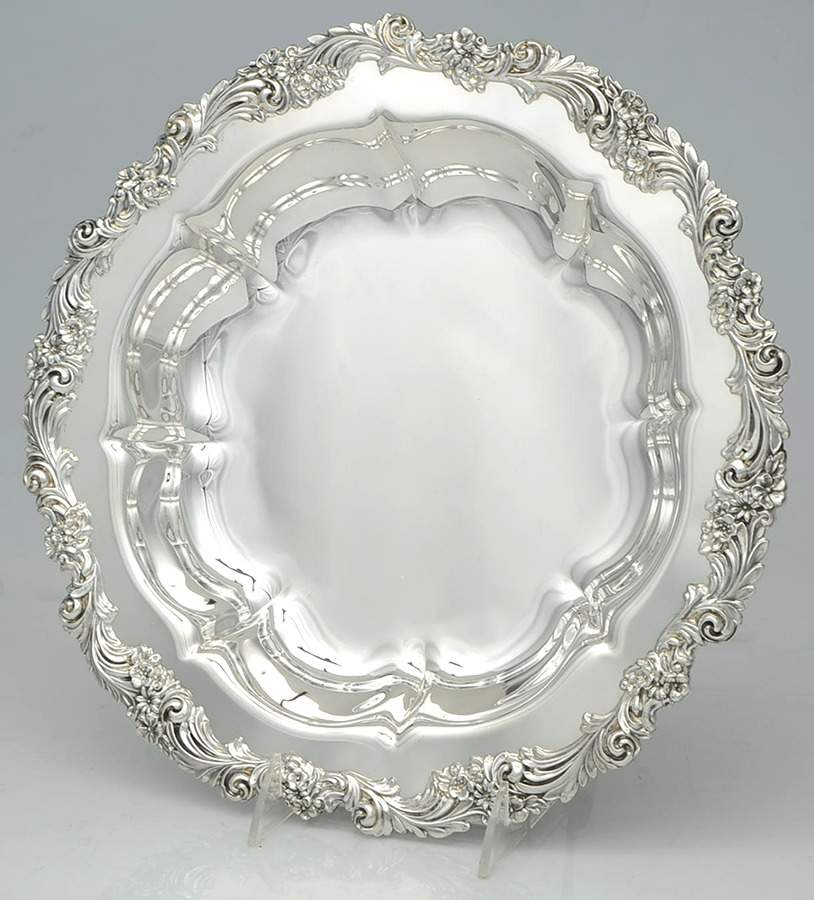 Burgundy (Silverplate, Hollowware, Older) 12" Buffet Dish/Tray by Reed & Barton-1