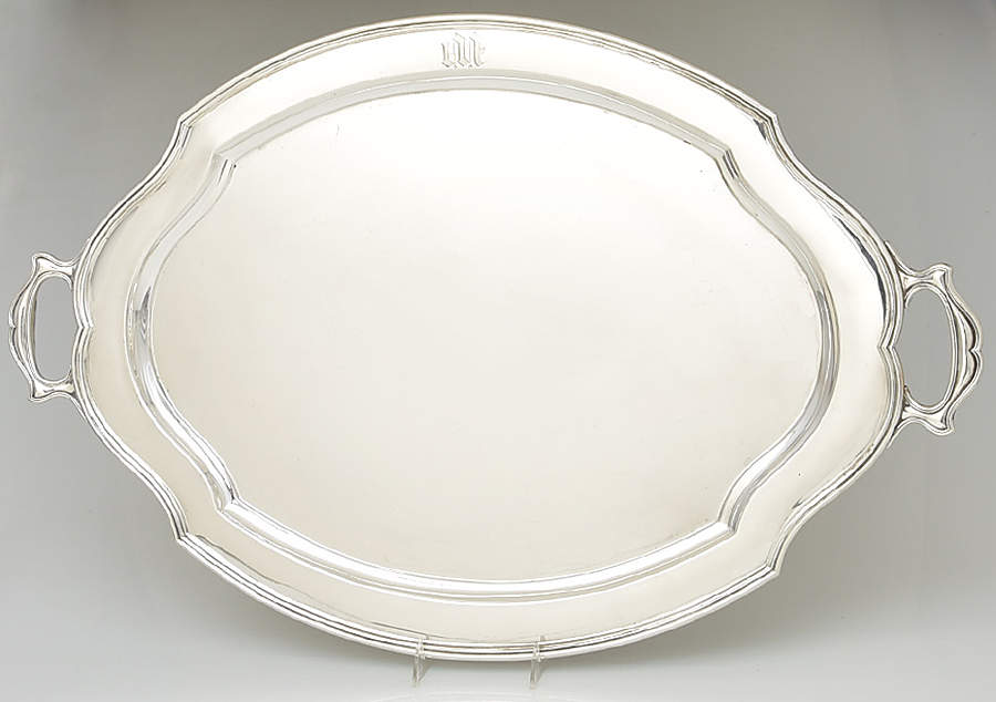 Hepplewhite-Plain (Sterling, 1907, Hollowware) 26" Waiter Tray by Reed & Barton-1