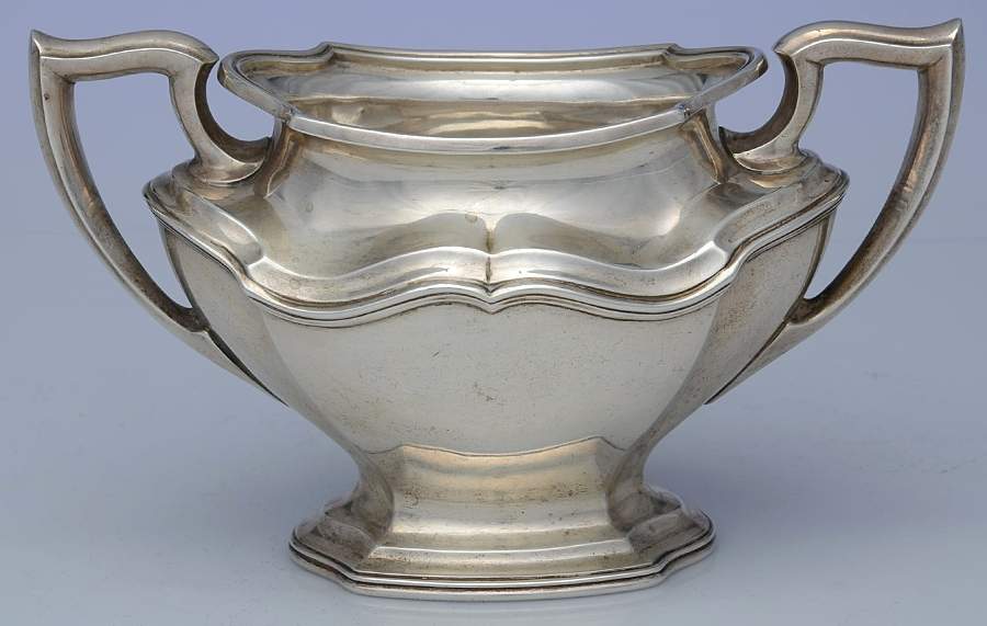 Hepplewhite-Plain (Sterling, 1907, Hollowware) Sugar Bowl No Lid by Reed & Barton-1