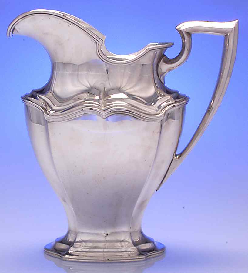 Hepplewhite-Plain (Sterling, 1907, Hollowware) Sterling Water Pitcher by Reed & Barton-1