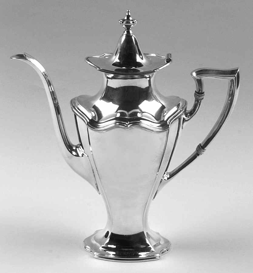 Hepplewhite-Plain (Sterling, 1907, Hollowware) Mini Coffee Pot by Reed & Barton-1