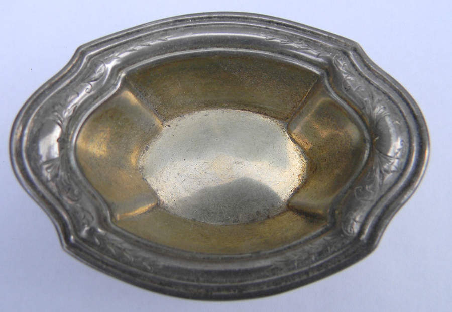 Hepplewhite-Engrv (Strl, Hlwr, Floral Swag) Nut Dish by Reed & Barton-1