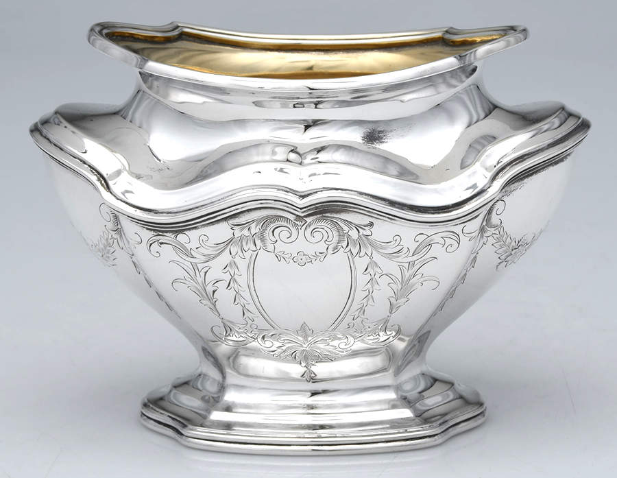 Hepplewhite-Engrv (Strl, Hlwr, Floral Swag) Waste Bowl by Reed & Barton-1