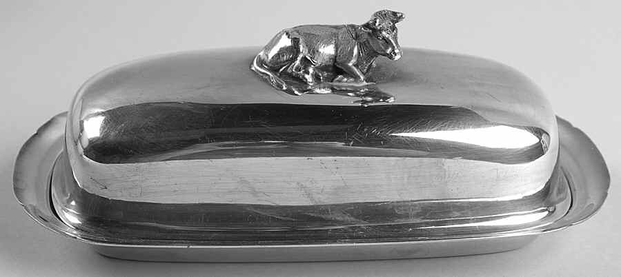 Mayflower (Silverplate, Hollowware) 1/4lb Covered Butter with Liner by Reed & Barton-1