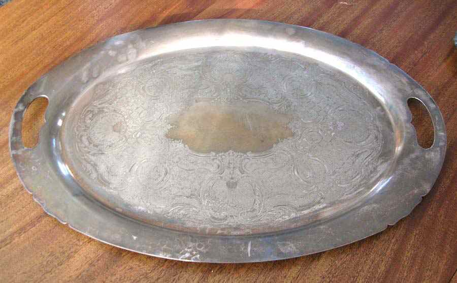 Mayflower (Silverplate, Hollowware) Large Silverplate Waiter Tray by Reed & Barton-1