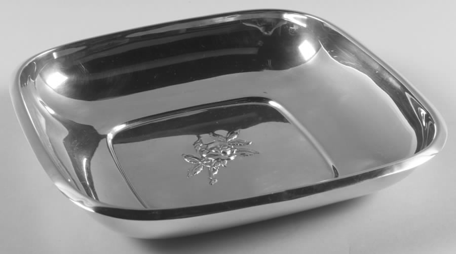Classic Rose (Sterling, 1954, Hollowware) Sterling Square Vegetable Bowl by Reed & Barton-1