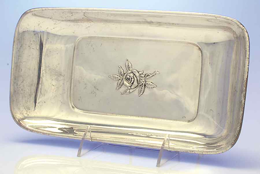 Classic Rose (Sterling, 1954, Hollowware) Sterling Bread Tray by Reed & Barton-1