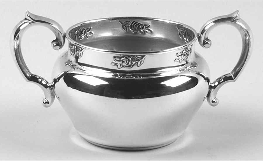 Classic Rose (Sterling, 1954, Hollowware) Mini Open Sugar Bowl by Reed & Barton-1