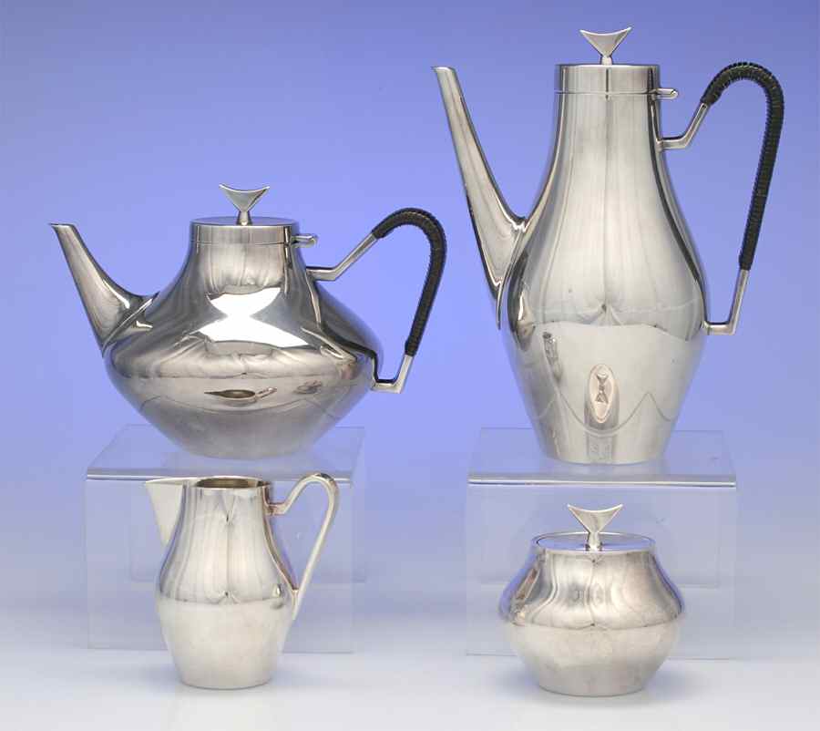 Denmark (Silverplate, 1963, Hollowware) (4 Piece) Silverplate Tea Set by Reed & Barton-1