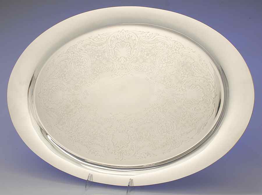 Denmark (Silverplate, 1963, Hollowware) 22" Waiter Tray by Reed & Barton-1