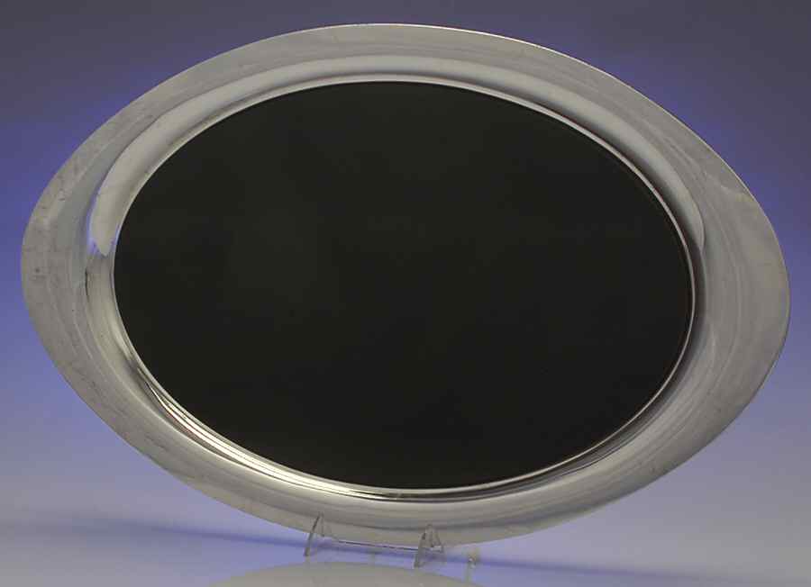 Dimension (Silverplate, Hollowware) 25" Waiter Tray & Lucite Center by Reed & Barton-1