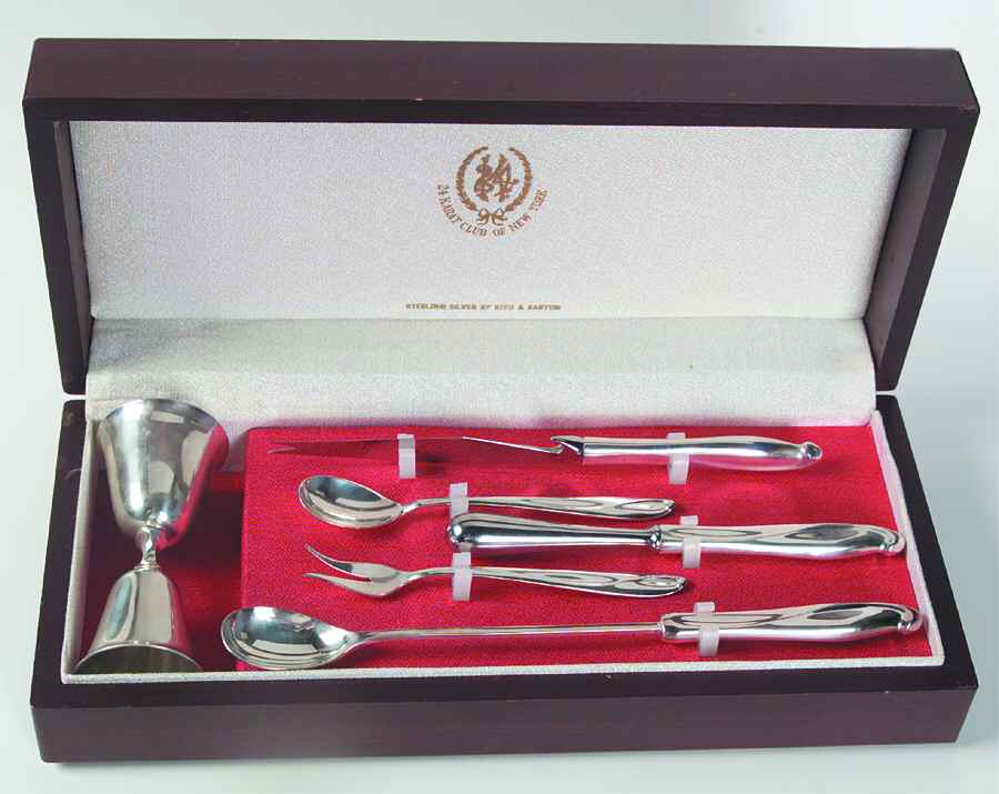 Silver Sculpture (Sterling, 1954) Bar Set by Reed & Barton-1