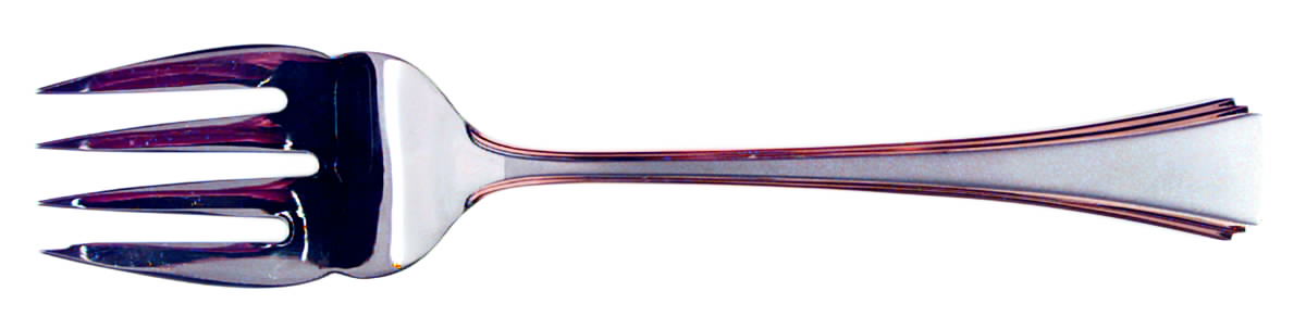 Golden Miro-Frosted (Stainless) Medium Solid Cold Meat Serving Fork by Reed & Barton-1